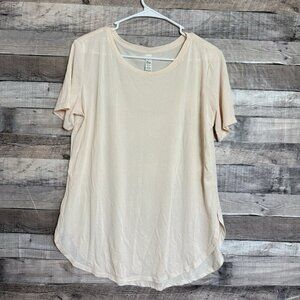 Zyia Active Go To Peach Crew Neck Short Sleeve Athletic Basic Tee Large Women’s